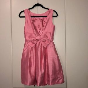 Pink Open Back Dress with Bow